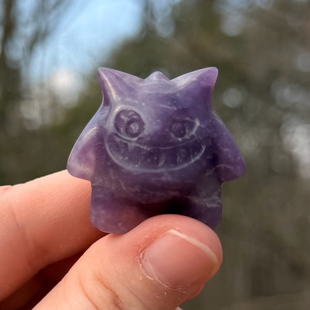 NEW! Hand-Carved Purple Gengar Amethyst Figurine